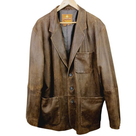 The Territory Ahead VTG Men's SZ XL Buttery Soft Lightweight Leather Jacket - Picture 2 of 7